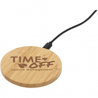 Logo trade promotional giveaways picture of: Essence 5W bamboo wireless charging pad
