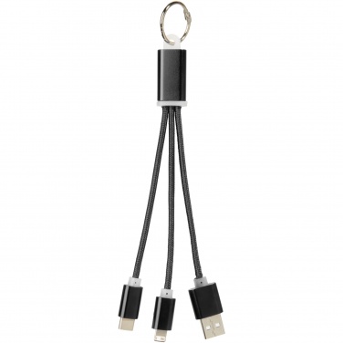 Logotrade promotional merchandise photo of: Metal 3-in-1 charging cable with keychain