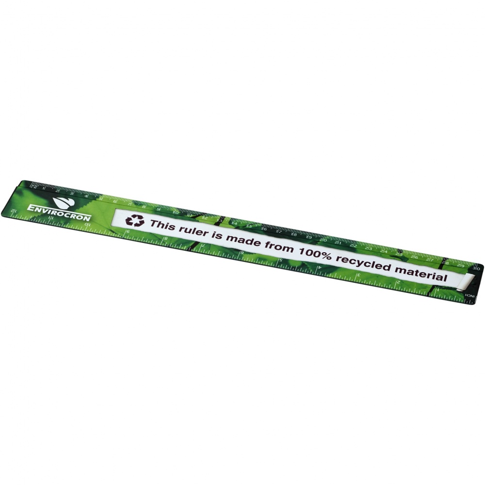 Logotrade promotional item image of: Terran 30 cm ruler from 100% recycled plastic