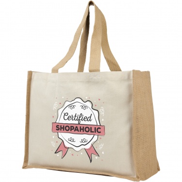 Logo trade promotional products image of: Varai 320 g/m² canvas and jute shopping tote bag 23L