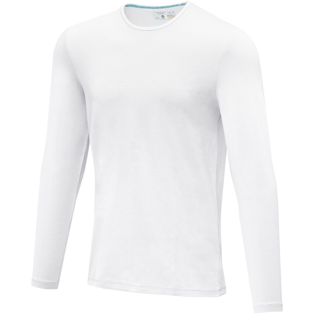 Logo trade promotional merchandise photo of: Ponoka long sleeve men's organic t-shirt