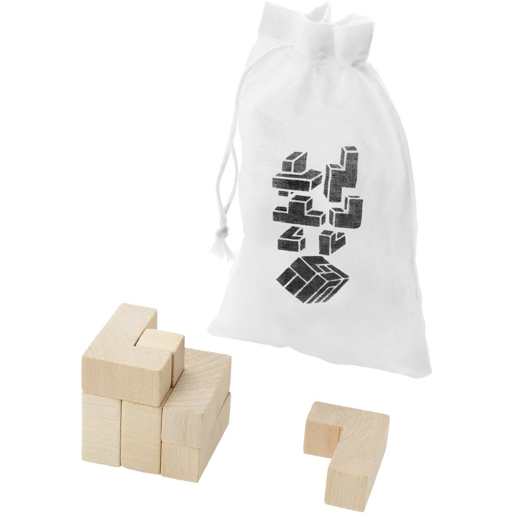 Logotrade business gift image of: Solfee wooden squares brain teaser with pouch