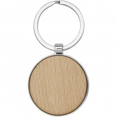 Logo trade promotional gifts image of: Moreno beech wood round keychain
