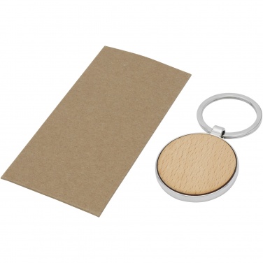 Logotrade promotional giveaway image of: Moreno beech wood round keychain