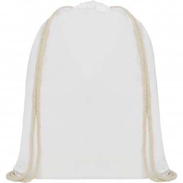 Logo trade promotional merchandise picture of: Oregon 140 g/m² cotton drawstring bag 5L