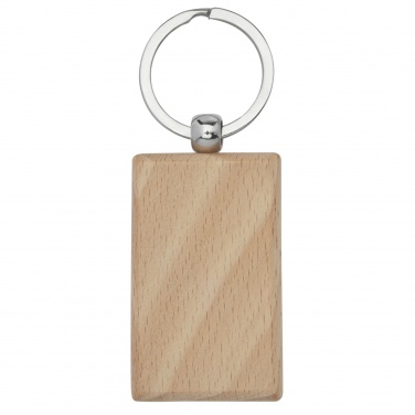 Logo trade business gift photo of: Gian beech wood rectangular keychain