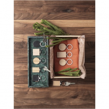 Logotrade advertising product picture of: Gian beech wood rectangular keychain