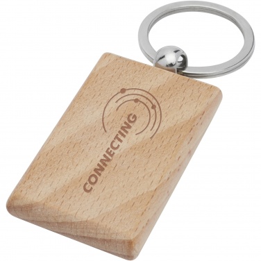 Logotrade advertising product picture of: Gian beech wood rectangular keychain