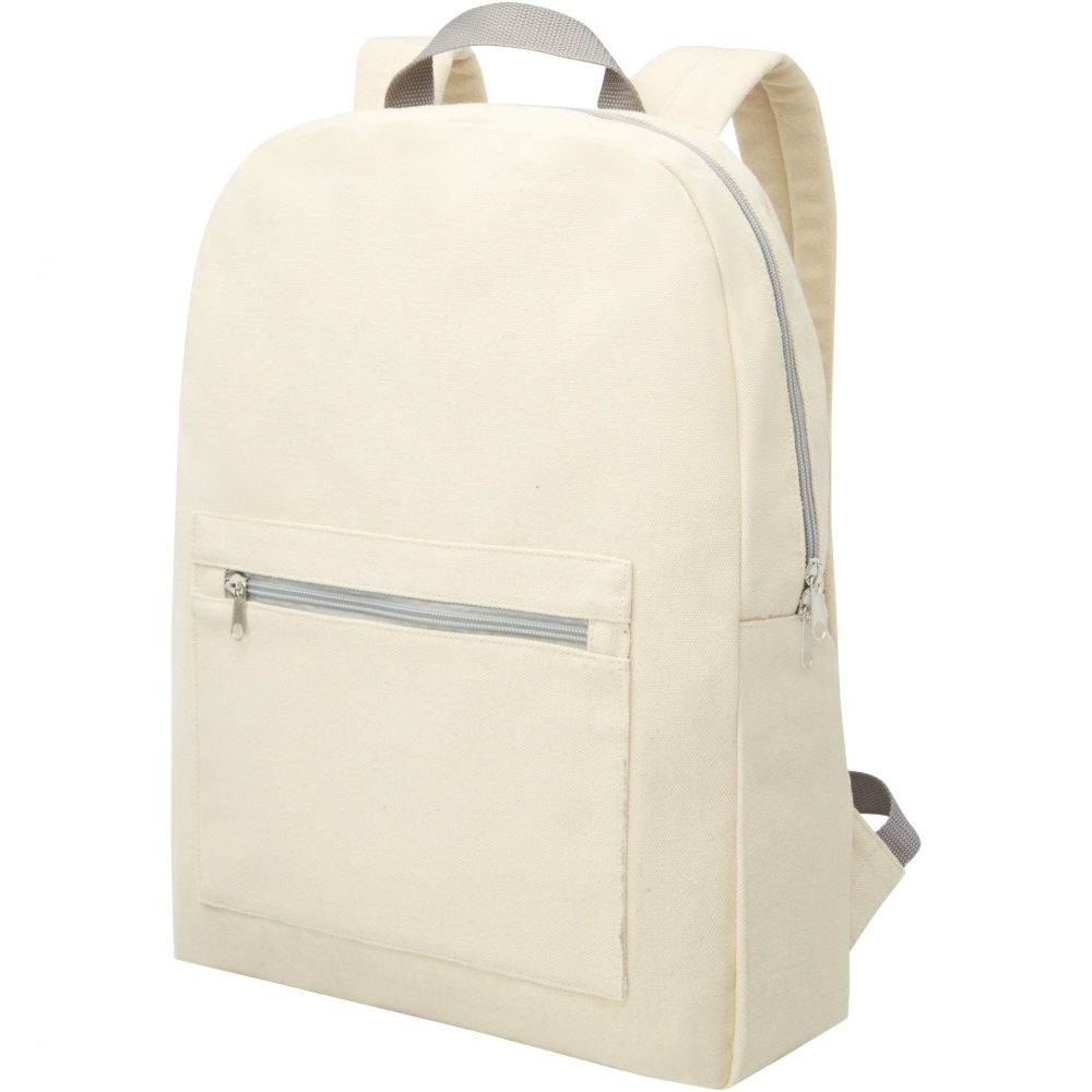 Logo trade promotional items image of: Pheebs 450 g/m² recycled cotton and polyester backpack 10L
