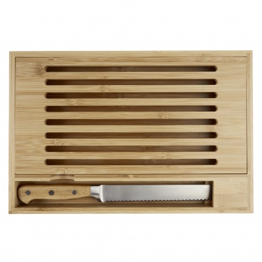 Logo trade business gifts image of: Pao bamboo cutting board with knife