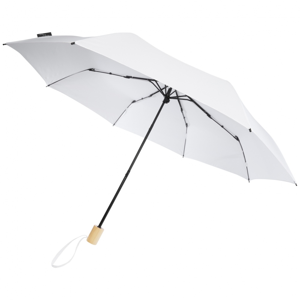 Logo trade promotional merchandise image of: Birgit 21'' foldable windproof recycled PET umbrella