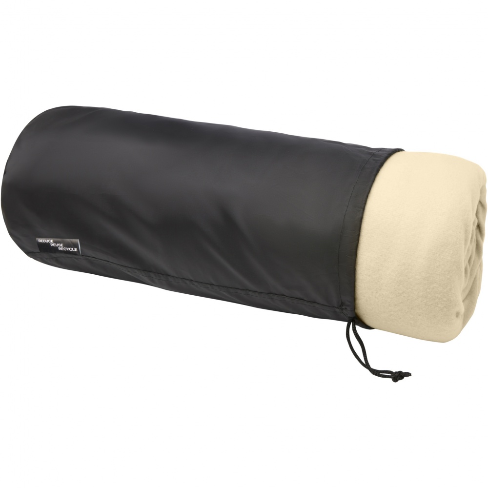 Logo trade promotional gifts image of: Marigold GRS certified RPET polar fleece and sherpa blanket