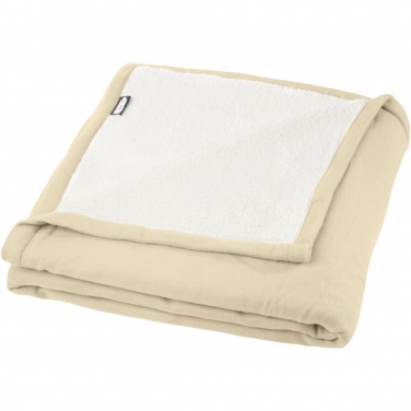 Logo trade promotional products image of: Marigold GRS certified RPET polar fleece and sherpa blanket