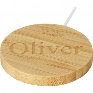 Logotrade promotional merchandise photo of: Atra 10W bamboo magnetic wireless charging pad