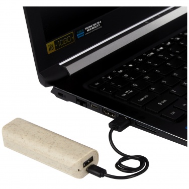Logo trade promotional item photo of: Yoko 1200mAh wheat straw power bank
