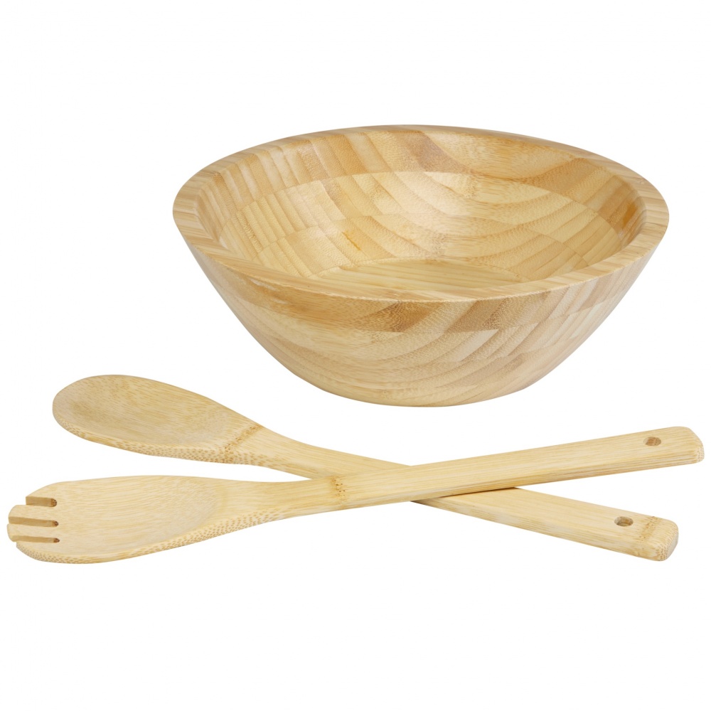 Logo trade promotional product photo of: Argulls bamboo salad bowl and tools
