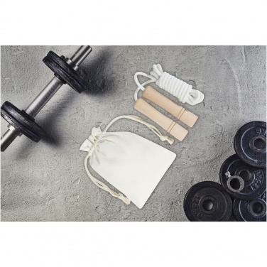 Logotrade promotional merchandise image of: Denise wooden skipping rope in cotton pouch