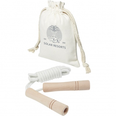 Logo trade promotional merchandise image of: Denise wooden skipping rope in cotton pouch