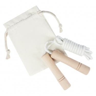 Logotrade promotional giveaway picture of: Denise wooden skipping rope in cotton pouch