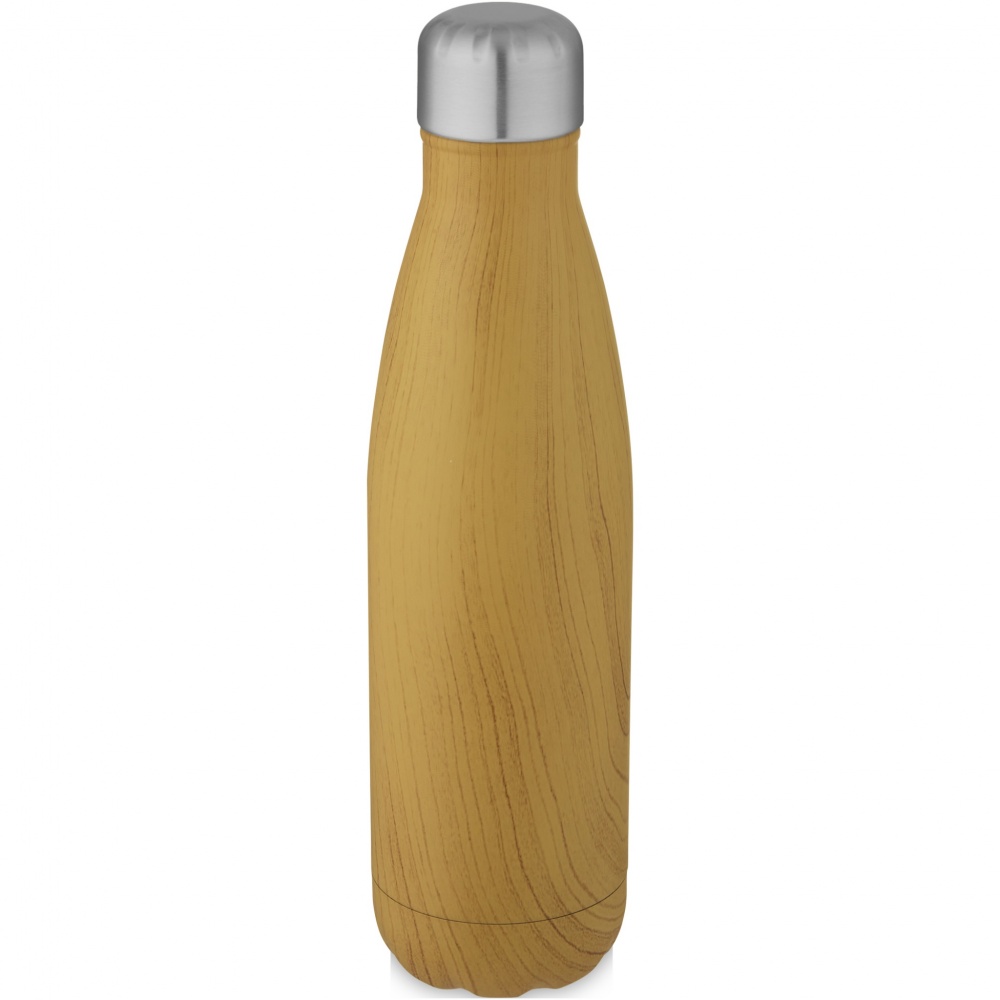 Logo trade advertising products image of: Cove 500 ml vacuum insulated stainless steel bottle with wood print