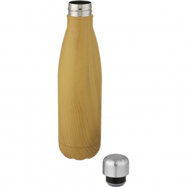 Logo trade promotional items image of: Cove 500 ml vacuum insulated stainless steel bottle with wood print