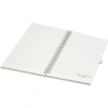Logo trade promotional items image of: Dairy Dream A5 size reference recycled milk cartons spiral notebook