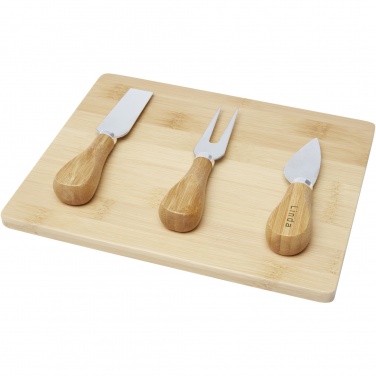 Logo trade corporate gifts picture of: Ement bamboo cheese board and tools