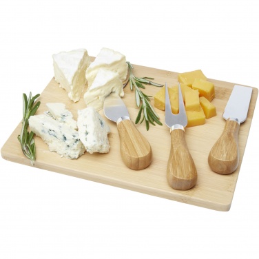 Logo trade promotional gifts image of: Ement bamboo cheese board and tools