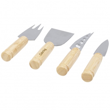 Logo trade business gift photo of: Cheds 4-piece bamboo cheese set