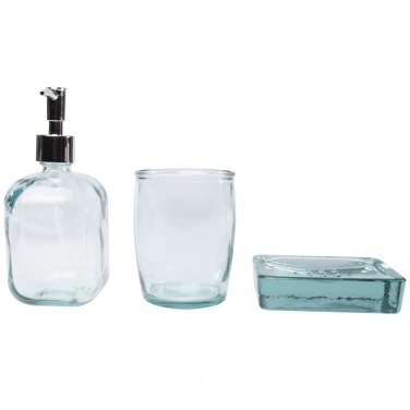 Logotrade corporate gift picture of: Jabony 3-piece recycled glass bathroom set