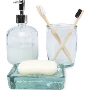 Logotrade promotional item image of: Jabony 3-piece recycled glass bathroom set
