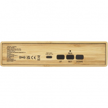 Logotrade corporate gifts photo of: Minata bamboo wireless charger with clock