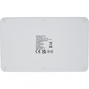 Logo trade corporate gifts picture of: Medake 10W bamboo wireless charger