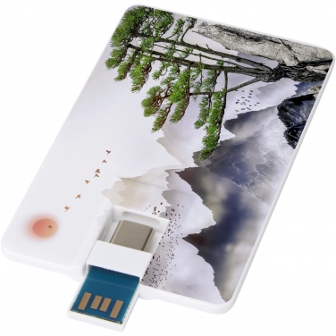 Logo trade promotional giveaways image of: Duo slim 32GB USB drive with Type-C and USB-A 3.0