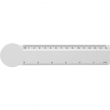 Logo trade advertising products image of: Tait 15 cm circle-shaped recycled plastic ruler 