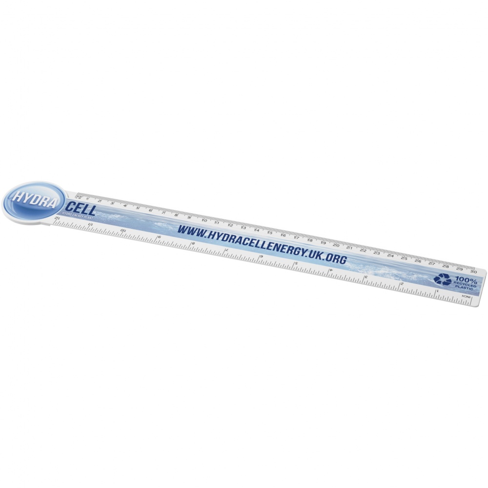 Logotrade promotional gift image of: Tait 30cm circle-shaped recycled plastic ruler