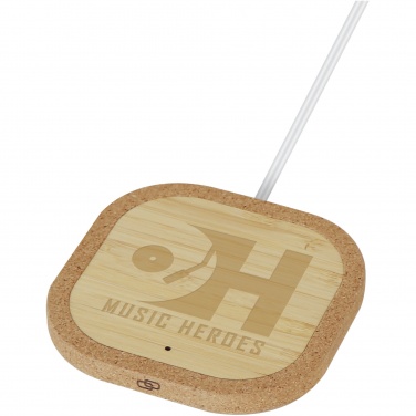 Logo trade corporate gift photo of: Cerris 15W cork wireless charging pad