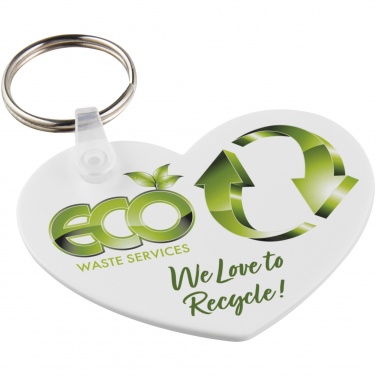 Logo trade promotional merchandise picture of: Tait heart-shaped recycled keychain
