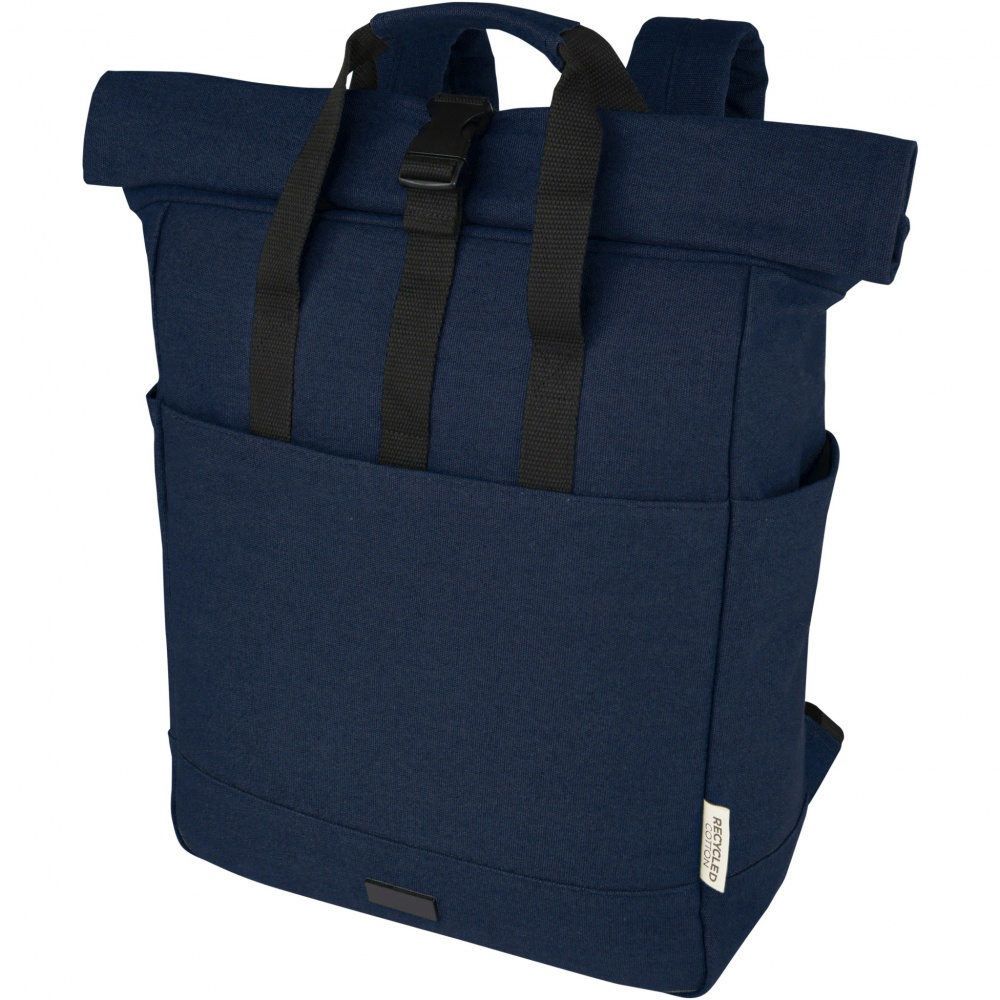 Logotrade promotional item picture of: Joey 15” GRS recycled canvas rolltop laptop backpack 15L