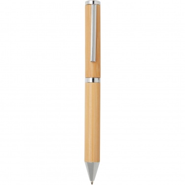 Logo trade promotional giveaways picture of: Apolys bamboo ballpoint and rollerball pen gift set 