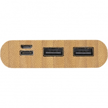 Logo trade business gifts image of: Tulda 10.000 mAh bamboo power bank