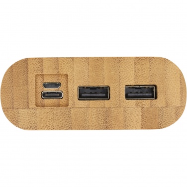 Logo trade promotional merchandise image of: Tulda 20.000 mAh bamboo power bank