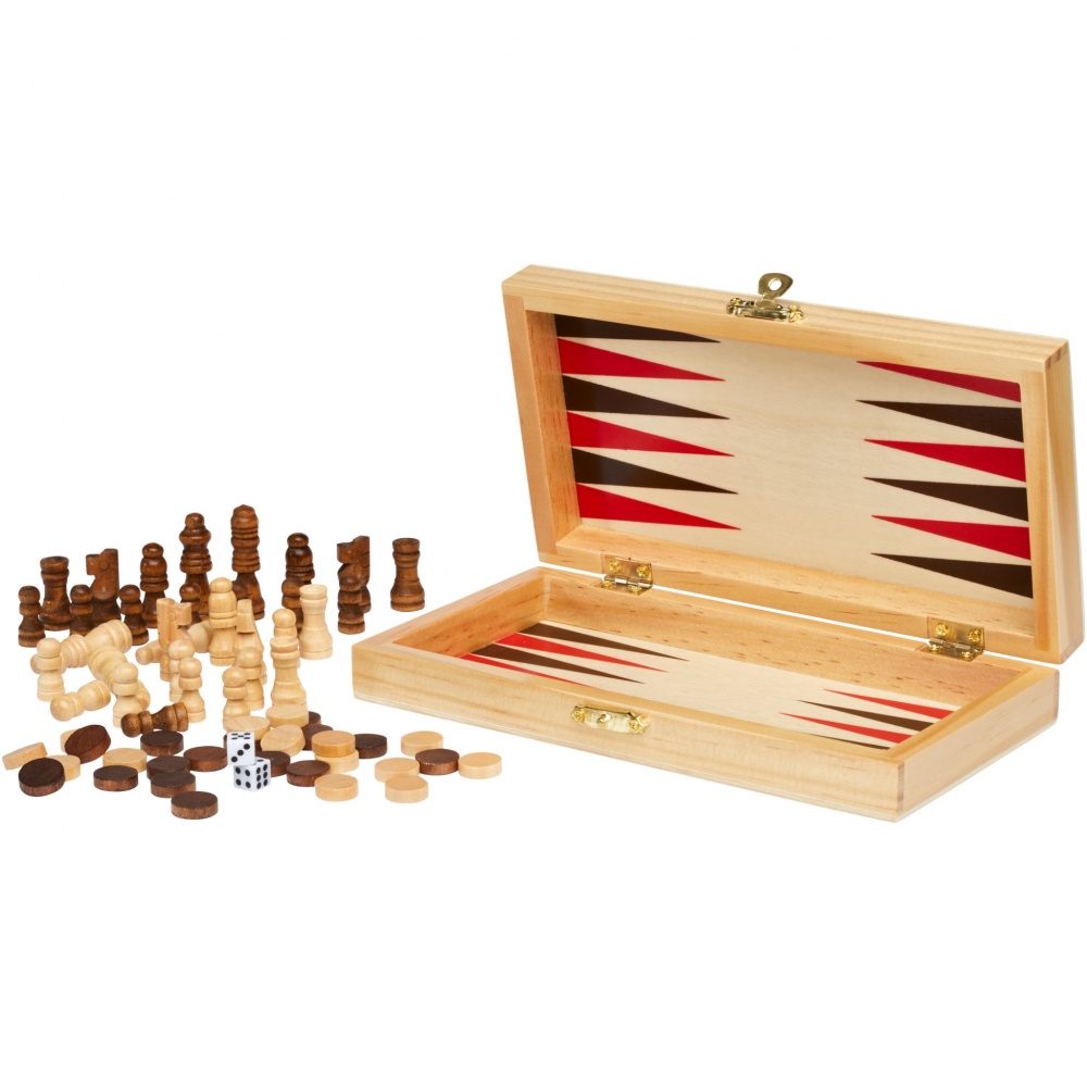 Logo trade promotional giveaways picture of: Mugo 3-in-1 wooden game set