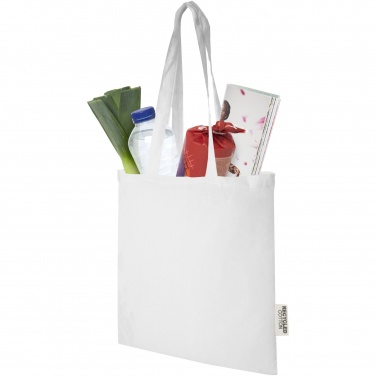 Logo trade corporate gifts picture of: Madras 140 g/m2 GRS recycled cotton tote bag 7L