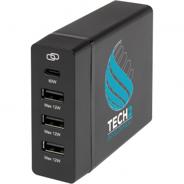Logo trade corporate gifts image of: ADAPT 72W recycled plastic PD power station