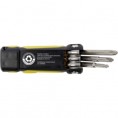 Logo trade promotional giveaway photo of: Octo 8-in-1 RCS recycled plastic screwdriver set with torch