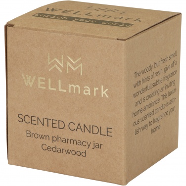 Logo trade promotional giveaways image of: Wellmark Let's Get Cozy 650 g scented candle - cedar wood fragrance