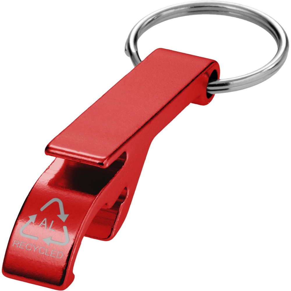 Logotrade promotional merchandise picture of: Tao RCS recycled aluminium bottle and can opener with keychain 