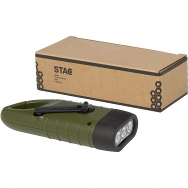 Logo trade advertising products image of: Helios recycled plastic solar dynamo flashlight with carabiner