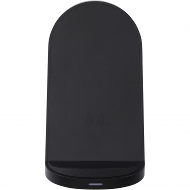 Logotrade promotional product picture of: Loop 15W dual coil RCS recycled plastic wireless charging stand